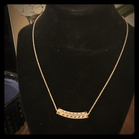 Express Jewelry - Gold necklace with caged stones